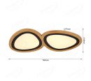 784x418mm Big Stone Two Head FSC Wood Decoration LED Ceiling Light 90023