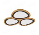 762x740mm Big Stone  Three Head FSC Wood Decoration LED Ceiling Light 90024