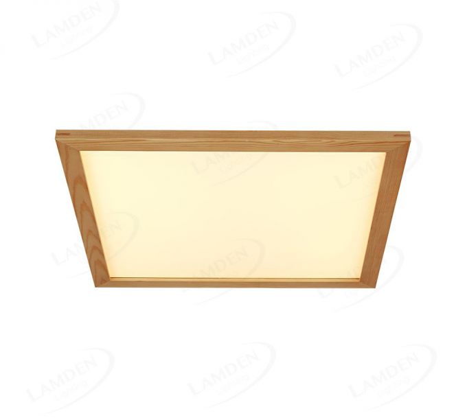 Square 480x480mm FSC Pine Wood Indoor LED Ceiling Light 90032