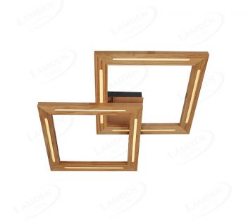 935x605mm Double Frameless Wood  Ceiling Light