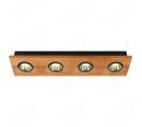 630x150mm FSC Wood Four Head LED Integrated Ceiling Light 90073