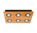 450x300mm FSC Wood Six Head LED Integrated Ceiling Light 90075