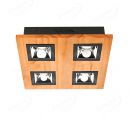 300x300mm FSC Wood Four Head Square LED Integrated Ceiling Light 90081