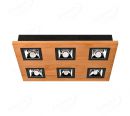 450x300mm FSC Wood Six Head Square LED Integrated Ceiling Light 90082