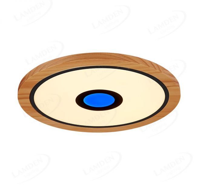 600mm Diameter RGB in Centre Round FSC Wood Frame LED Ceiling Light 90006