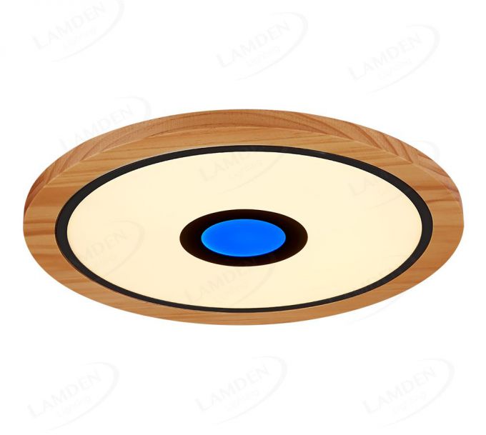 800mm Diameter RGB in Centre Round FSC Wood Frame LED Ceiling Light 90008