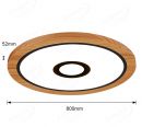 800mm Diameter RGB in Centre Round FSC Wood Frame LED Ceiling Light 90008